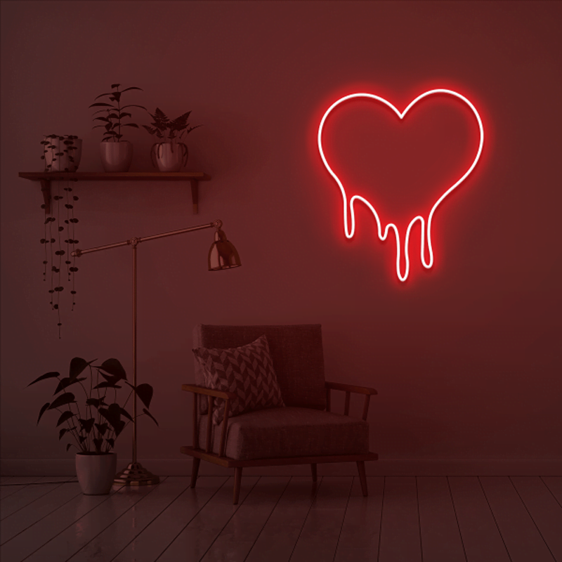 Melting Heart Neon Sign Melting Heart Neon Sign