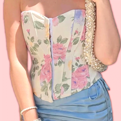 Women Off Shoulder Floral Bustier Top