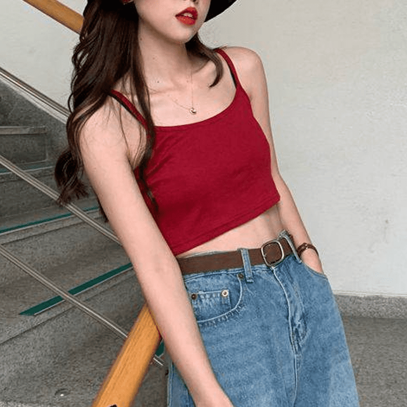 Red Spaghetti Strap Tank Top Red Spaghetti Strap Tank Top