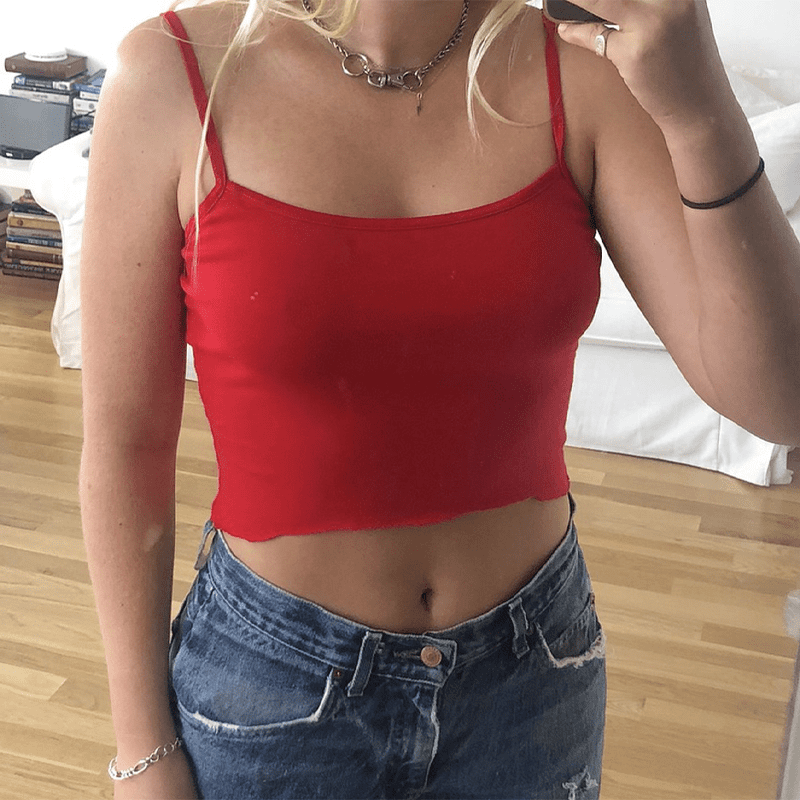 Red Spaghetti Strap Tank Top Red Spaghetti Strap Tank Top