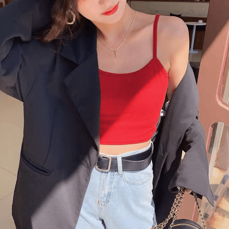 Red Spaghetti Strap Tank Top Red Spaghetti Strap Tank Top