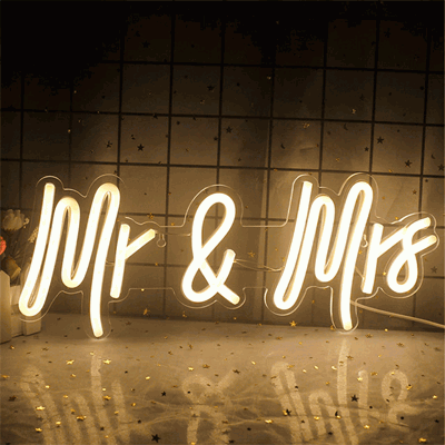 Mr. And Mrs. Light Up Sign
